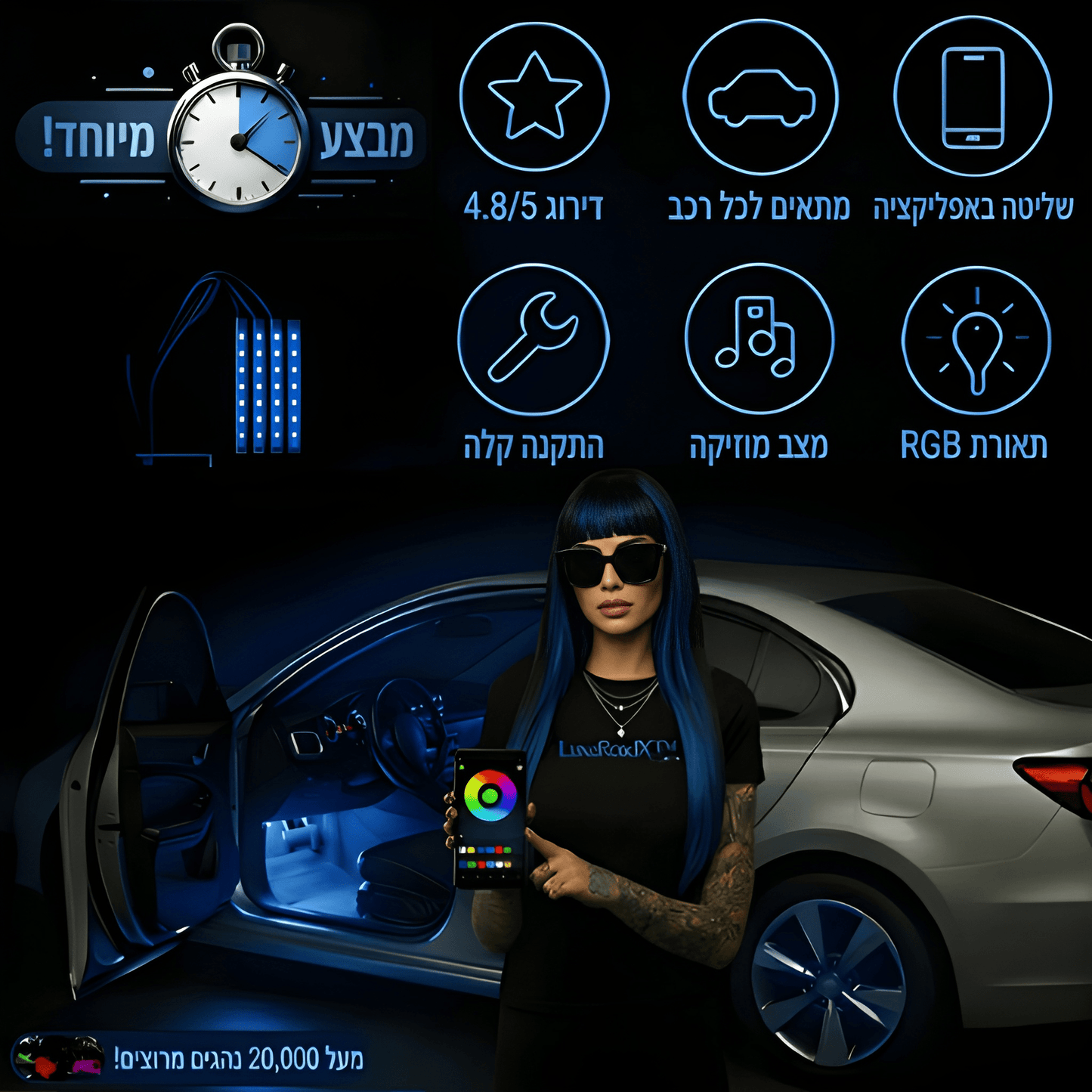 LuxeRoadX™ תאורת פנימית לרכב