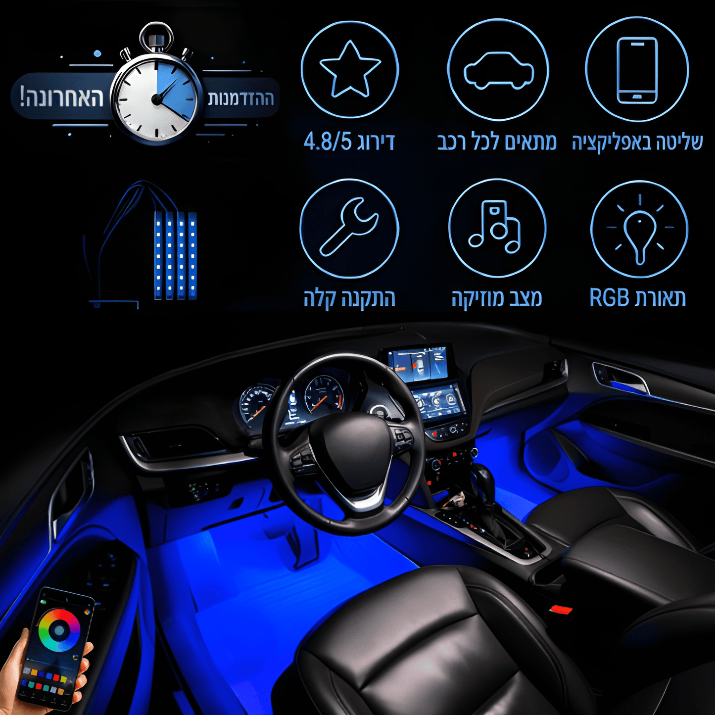 LuxeRoadX™ תאורת פנימית לרכב