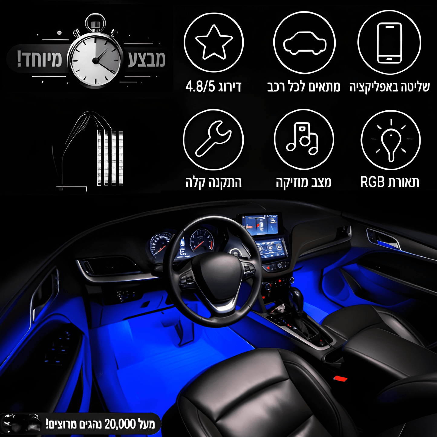 LuxeRoadX™ תאורת פנימית לרכב