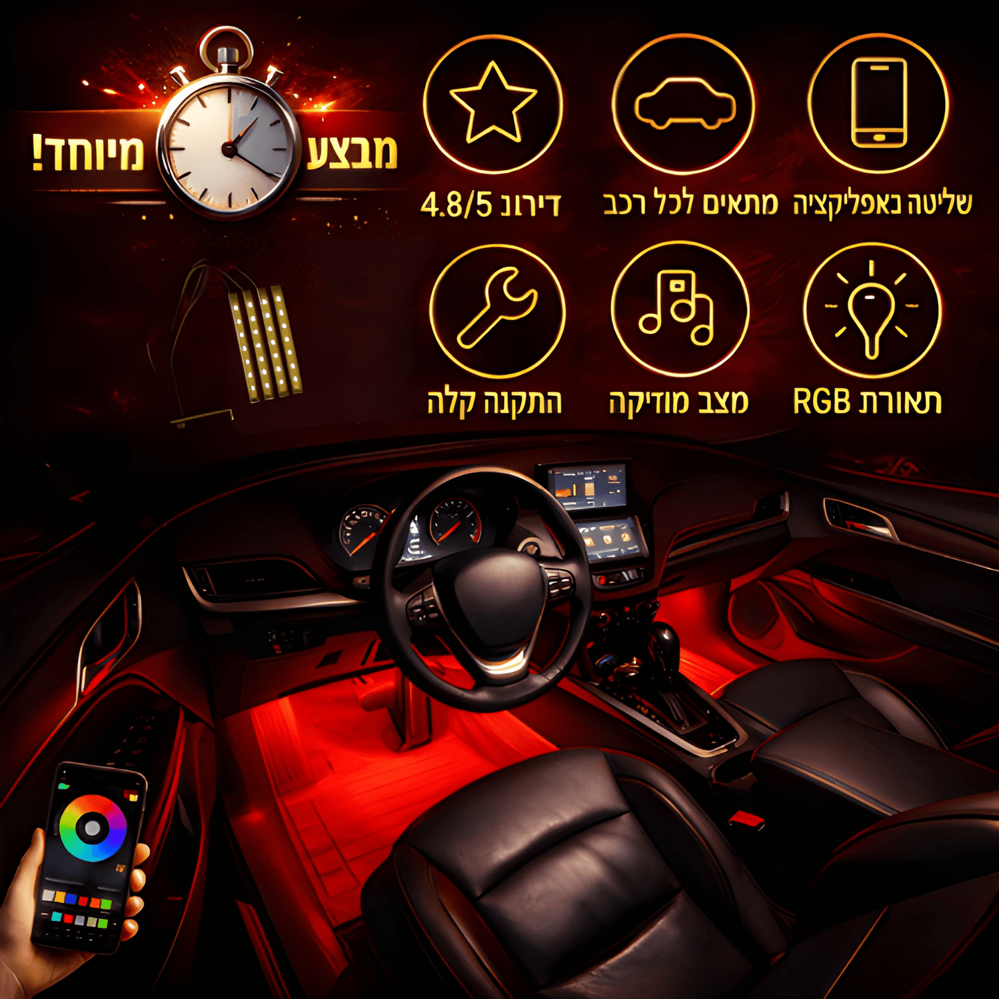 LuxeRoadX™ תאורת פנימית לרכב